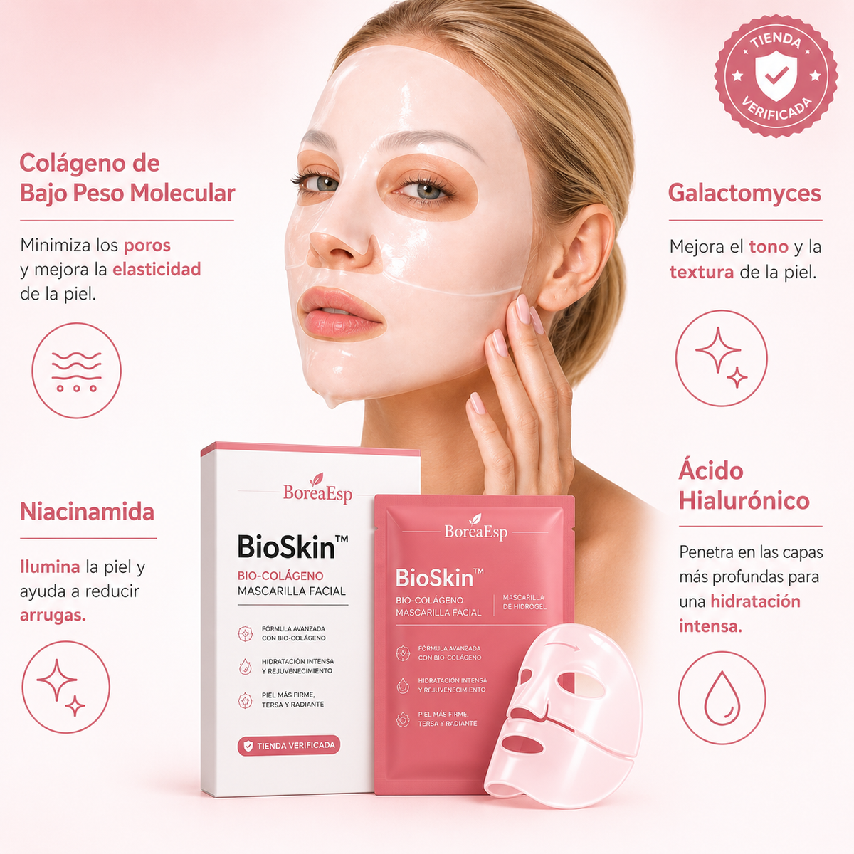 BioSkin™ – Mascarilla Facial de Bio-Colágeno