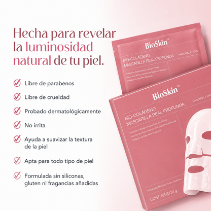BioSkin™ – Mascarilla Facial de Bio-Colágeno