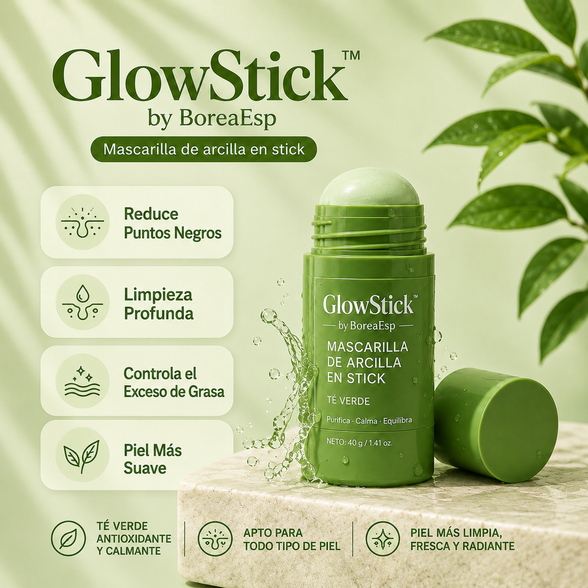 GlowStick™ – Mascarilla Facial de Té Verde